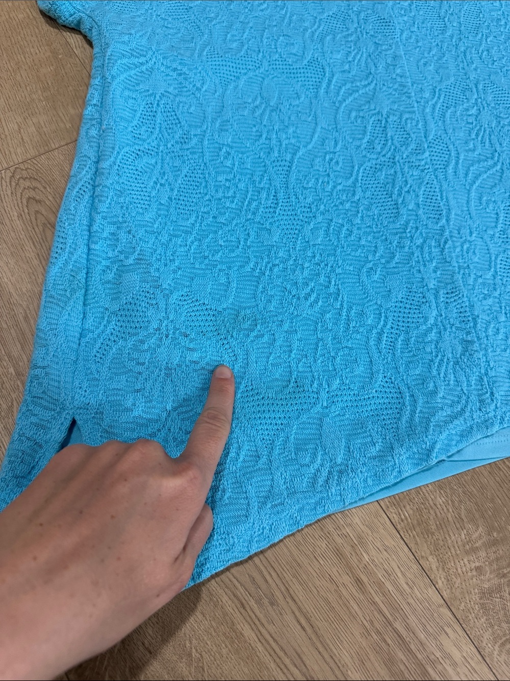 JM Collection Turquoise Textured Short-Sleeve Top - Picture 5 of 5